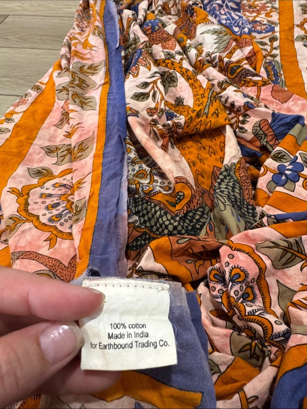 Earthbound Trading Company Tapestry Sheet Peacock Floral Boho Large 80x95inches